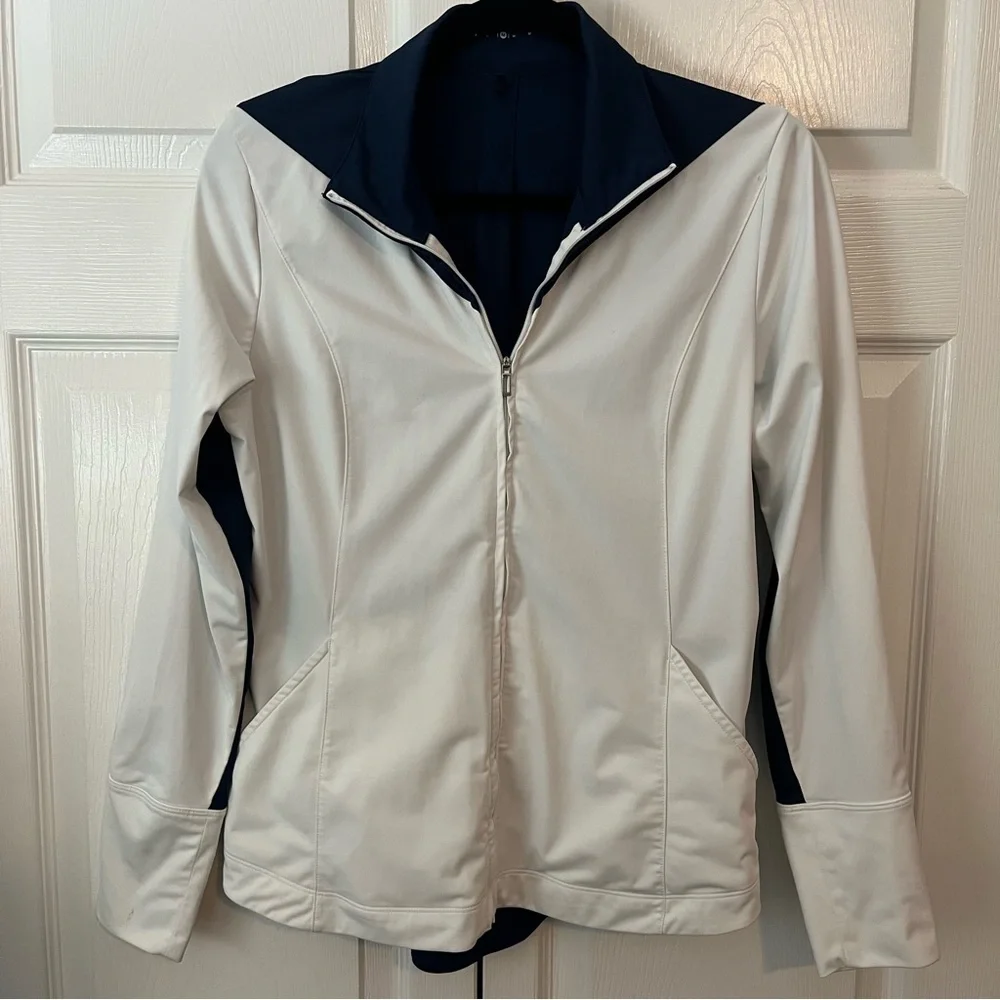 White and Navy Nike Golf Dri-Fit Jacket Size M